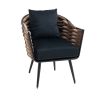 COOLMORE Velvet Accent Chair Modern Upholstered Armchair Tufted Chair with Metal Frame, Single Leisure Chairs for Living Room Bedroom Office Balcony