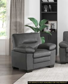 Modern Sleek Design Living Room Furniture 1pc Chair Dark Gray Fabric Upholstered Comfortable Plush Seating