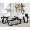 Black 3-piece Occasional Set with Bottom Shelf