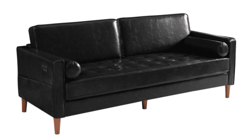 2085 Black PU leather sofa