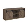 Rustic Oak 59-inch TV Console with 2 Sliding Doors