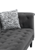 Mary 34.5" Dark Gray Velvet Tufted Chaise With 1 Accent Pillow