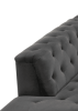 Mary 34.5" Dark Gray Velvet Tufted Chaise With 1 Accent Pillow