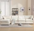 Modern U-shaped Sectional Sofa ,5-seat Upholstered Sofa Furniture,Sleeper Sofa Couch with Chaise Lounge for Living Room,Apartment,Beige, Polyester