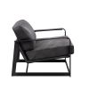 ACME Locnos Accent Chair in Gray Top Grain Leather & Black Finish 59944