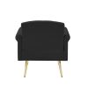 BLACK velvet armchair with metal legs