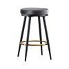 counter swing stool velvet Gray color, barstools Set of 2