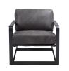 ACME Locnos Accent Chair in Gray Top Grain Leather & Black Finish 59944