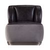 ACME Decapree Accent Chair, Antique Slate Top Grain Leather & Gray Velvet 59270