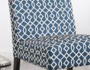 Modern Style 3pc Set Living Room Furniture 1 Side Table and 2 Chairs Blue Fabric Upholstery Wooden Legs