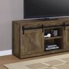 Rustic Oak 59-inch TV Console with 2 Sliding Doors