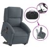 Stand up Massage Recliner Chair Dark Gray Velvet