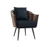 COOLMORE Velvet Accent Chair Modern Upholstered Armchair Tufted Chair with Metal Frame, Single Leisure Chairs for Living Room Bedroom Office Balcony