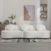 103.9" Modern Living Room Sofa Lamb Velvet Upholstered Couch Furniture for Home or Office, Beige