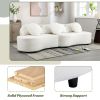 103.9" Modern Living Room Sofa Lamb Velvet Upholstered Couch Furniture for Home or Office, Beige