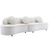 103.9" Modern Living Room Sofa Lamb Velvet Upholstered Couch Furniture for Home or Office, Beige