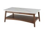 Luca Mid-Century Coffee Table Sintered Stone & Wooden Frame