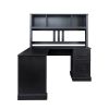 Home Office Computer Desk with Hutch, Antiqued Black finish