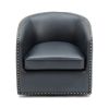 Trenton Swivel Arm Chair - Midnight Blue