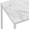 White and Satin Nickel Coffee Table with Casters