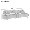 103.9" Modern Living Room Sofa Lamb Velvet Upholstered Couch Furniture for Home or Office, Beige