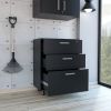 Medford 3-Drawer Rectangle Chest with Caster Black Wengue