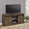 Rustic Oak 59-inch TV Console with 2 Sliding Doors