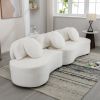 103.9" Modern Living Room Sofa Lamb Velvet Upholstered Couch Furniture for Home or Office, Beige