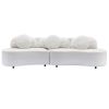 103.9" Modern Living Room Sofa Lamb Velvet Upholstered Couch Furniture for Home or Office, Beige