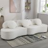 103.9" Modern Living Room Sofa Lamb Velvet Upholstered Couch Furniture for Home or Office, Beige