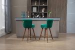 COOLMORE Counter Height Bar Stools Set of 2 for Kitchen Counter Solid Wood Legs with a fixed height of 360 degrees