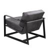 ACME Locnos Accent Chair in Gray Top Grain Leather & Black Finish 59944