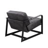 ACME Locnos Accent Chair in Gray Top Grain Leather & Black Finish 59944