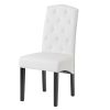 Dining PU Chair with Solid Wood Legs; 18.11&quot; L x 24.01&quot; W x 40.95&quot; H White