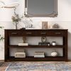 U_Style Stylish Entryway Console Table with 4 Drawers and 2 Shelves, Suitable for Entryways, Living Rooms.