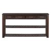 U_Style Stylish Entryway Console Table with 4 Drawers and 2 Shelves, Suitable for Entryways, Living Rooms.