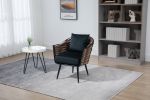 COOLMORE Velvet Accent Chair Modern Upholstered Armchair Tufted Chair with Metal Frame, Single Leisure Chairs for Living Room Bedroom Office Balcony