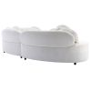 103.9" Modern Living Room Sofa Lamb Velvet Upholstered Couch Furniture for Home or Office, Beige