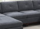 Modular Living Room Furniture Armless Chair Ash Chenille Fabric 1pc Cushion Armless Chair Couch.