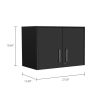 Medford 2-Door Rectangle Wall Cabinet Black Wengue