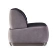 ACME Decapree Accent Chair, Antique Slate Top Grain Leather & Gray Velvet 59270