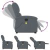 Stand up Massage Recliner Chair Dark Gray Velvet