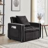 Three-in-one sofa bed chair folding sofa bed adjustable back into a sofa recliner single bed adult modern chair bed berth black