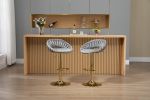 COOLMORE Swivel Bar Stools Set of 2 Adjustable Counter Height Chairs with Footrest for Kitchen, Dining Room 2PC/SET