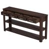 U_Style Stylish Entryway Console Table with 4 Drawers and 2 Shelves, Suitable for Entryways, Living Rooms.