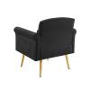 BLACK velvet armchair with metal legs