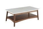 Luca Mid-Century Coffee Table Sintered Stone & Wooden Frame