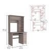 Tucson 2 Piece Office Set, Bookcase + Desk , Light Gray