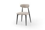 Dining Chairs set of 4, Upholstered Chairs with Metal Legs for Kitchen Dining Room Light Grey