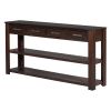 U_Style Stylish Entryway Console Table with 4 Drawers and 2 Shelves, Suitable for Entryways, Living Rooms.